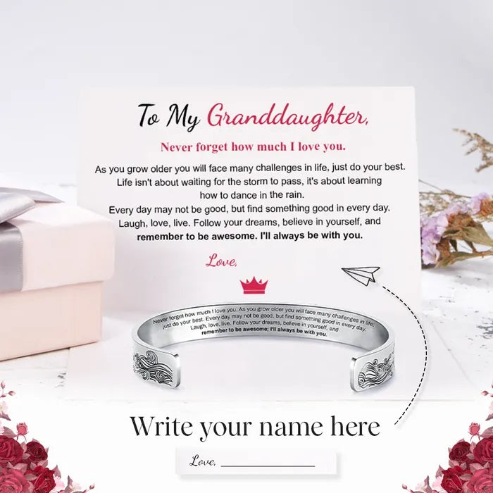 To My Granddaughter, I Will Always Be With You Bracelet